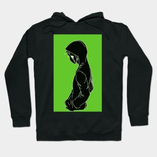 Crying Hoodie Dude (Green Background) Hoodie